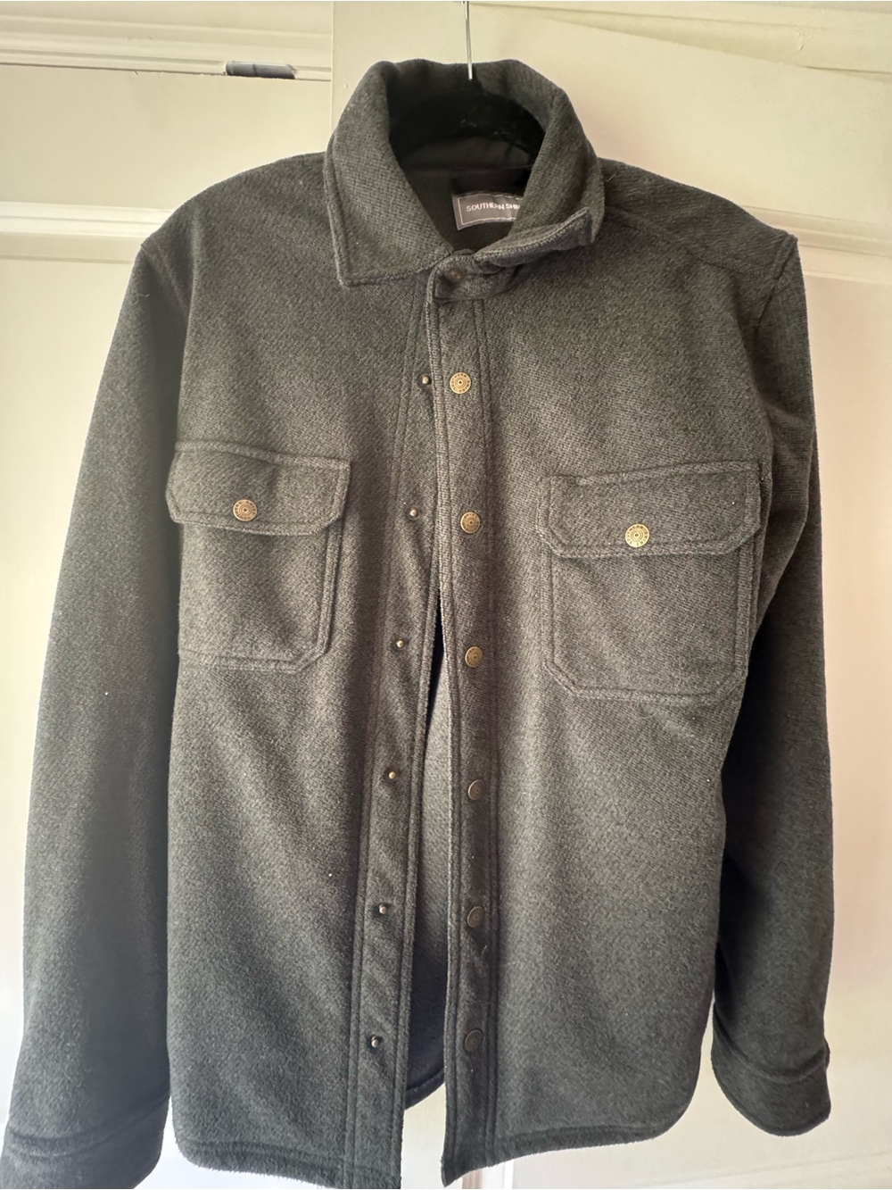 Southern shirt co. Men's Gray Wool-Blend Button Front Jacket